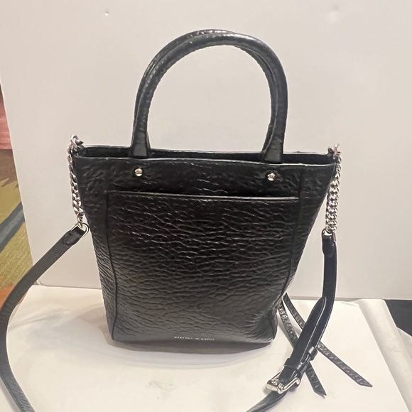 Rebecca Minkoff Pebbled Leather Mini Tote Crossbody โ Black - Picture 2 of 9